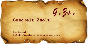 Gescheit Zsolt névjegykártya
